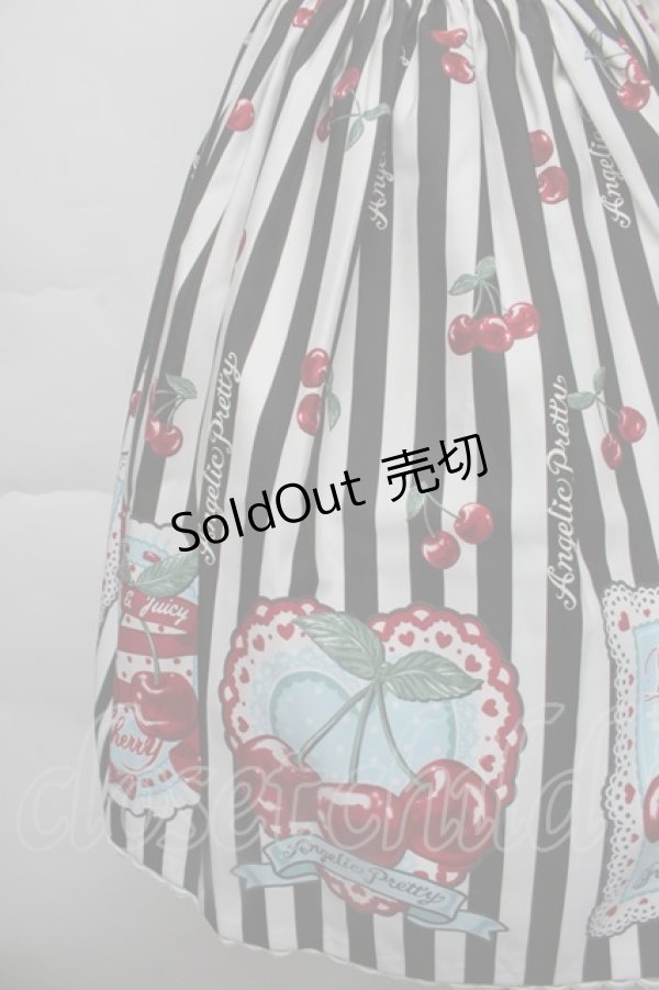 画像3: Angelic Pretty / Cherry Stampジャンパースカート  黒ｘ白 S-25-11-28-1052-AP-OP-AS-ZS (3)