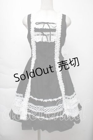 画像: BABY,THE STARS SHINE BRIGHT / レースフリルジャンパースカート  黒 S-25-11-28-1053-BA-OP-AS-ZS