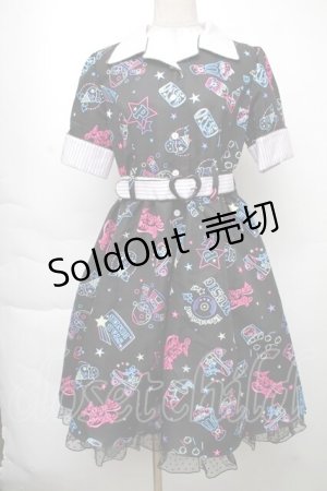 画像: Angelic Pretty / Neon Star Dinerワンピース  黒 S-25-11-28-1054-AP-OP-AS-ZS