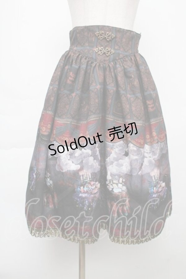 画像1: ALICE and the PIRATES / 運命のアルカナと星が導く FORTUNE TELLER柄スカート  イグニス(黒) S-25-11-28-1056-PA-SK-AS-ZS (1)