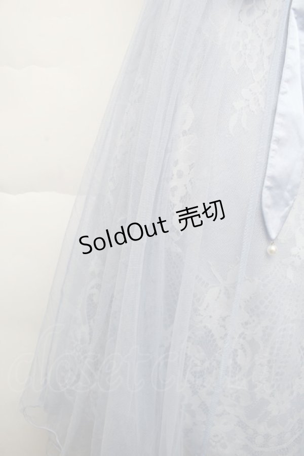 画像3: axes femme POETIQUE / リボン付レース×チュールスカート  サックス S-25-11-28-1060-AX-SK-AS-ZS (3)