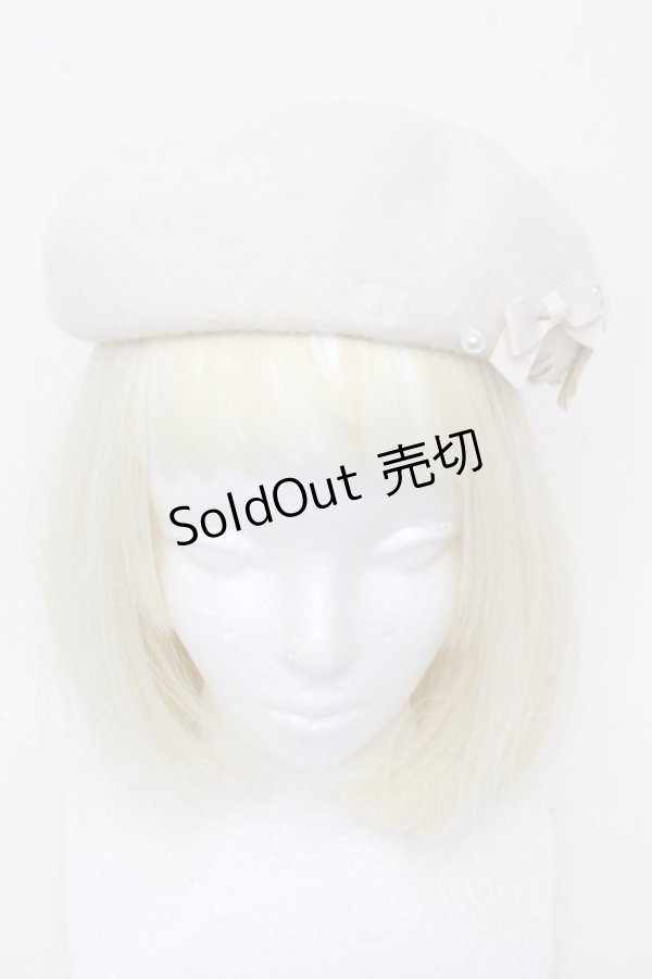 画像2: m petit by misako / AMミニリボンバスクベレー  オフ S-25-11-28-1012-LO-AC-AS-ZS (2)