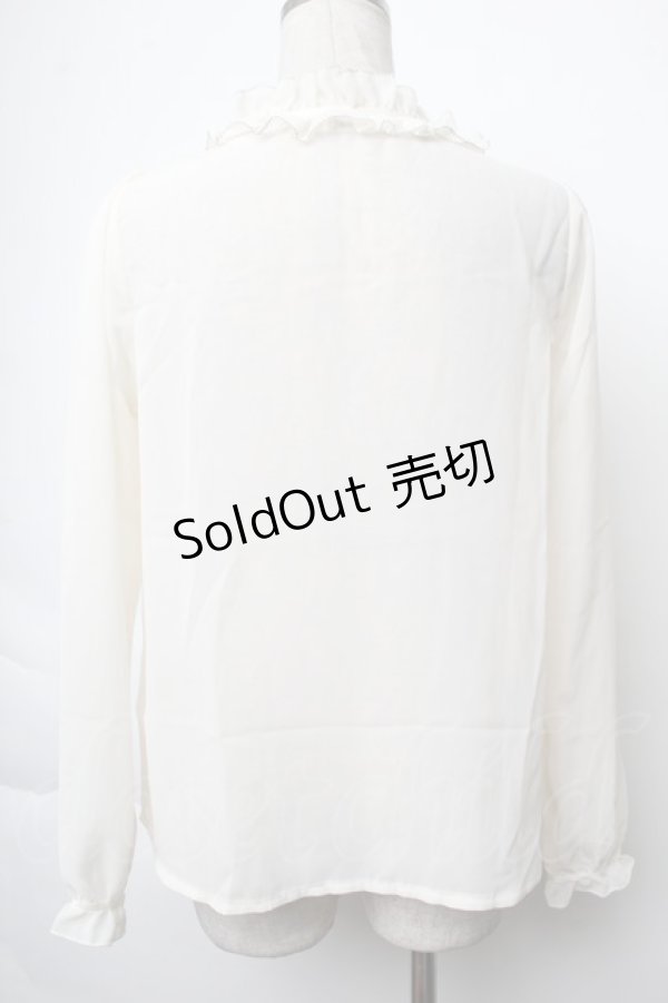 画像2: axes femme / フリルブラウス  オフ S-25-11-28-1015-AX-BL-AS-ZS (2)