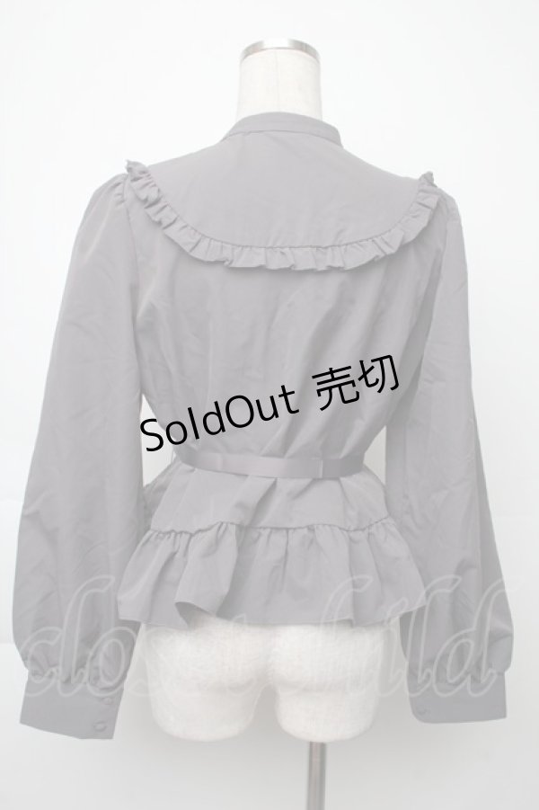 画像2: FLC / 皆方由衣コラボペプラムブラウス  グレー S-25-11-28-1021-LO-BL-AS-ZS (2)