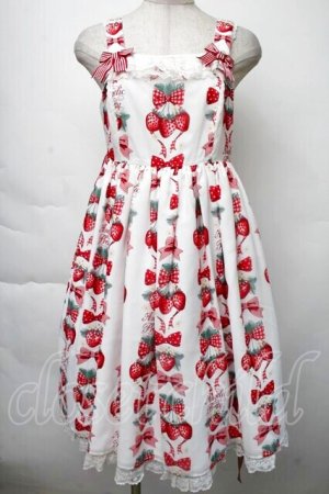 画像: Angelic Pretty / Strawberry Dollジャンパースカート  白 S-25-11-28-1027-AP-OP-AS-ZS