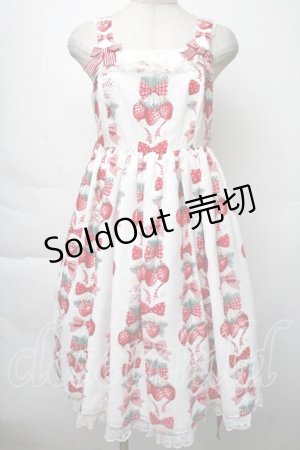 画像: Angelic Pretty / Strawberry Dollジャンパースカート  白 S-25-11-28-1027-AP-OP-AS-ZS