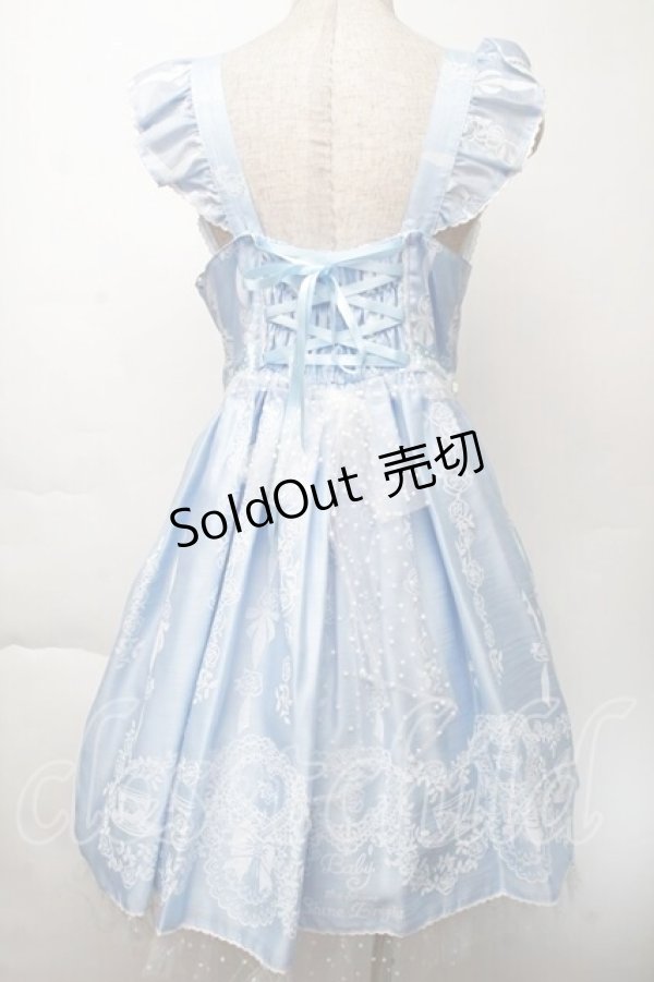 画像2: BABY,THE STARS SHINE BRIGHT / Sugar Rose Tea Timeプリントハートジャンパースカート  サックス S-25-11-28-1039-BA-OP-AS-ZS (2)