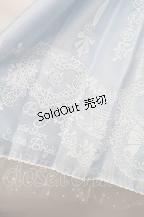 画像3: BABY,THE STARS SHINE BRIGHT / Sugar Rose Tea Timeプリントハートジャンパースカート  サックス S-25-11-28-1039-BA-OP-AS-ZS (3)