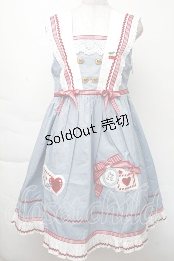 画像1: BABY,THE STARS SHINE BRIGHT / Love and Cherish youジャンパースカート  サックス S-25-11-28-1041-BA-OP-HR-ZS (1)