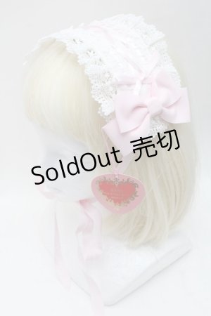 画像: BABY,THE STARS SHINE BRIGHT / はしごレースのスピンドールヘッドドレス (綿サテン生地)  ピンク S-25-11-28-014-BA-AC-AS-ZS