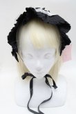 画像2: metamorphose / フリルブリム付ヘッドドレス  黒ｘ白 S-25-11-28-018-ME-AC-AS-ZS (2)