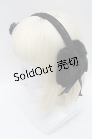 画像: BABY,THE STARS SHINE BRIGHT / うさぎのイヤーマフ  黒 S-25-11-28-019-BA-AC-AS-ZS