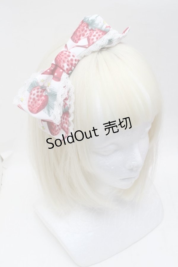 画像1: Angelic Pretty / Strawberry Dollカチューシャ  白 S-25-11-28-028-AP-AC-AS-ZS (1)