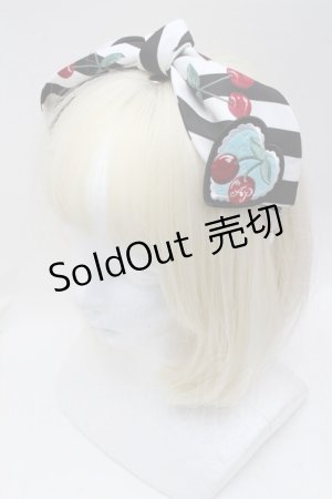 画像: Angelic Pretty / Cherry Stampカチューシャ  黒ｘ白 S-25-11-28-029-AP-AC-AS-ZS