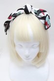 画像2: Angelic Pretty / Cherry Stampカチューシャ  黒ｘ白 S-25-11-28-029-AP-AC-AS-ZS (2)