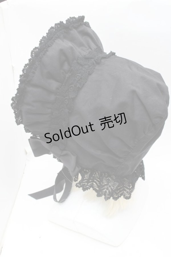 画像3: BABY,THE STARS SHINE BRIGHT / トーションレースのフルボンネット  黒 S-25-11-28-031-BA-AC-AS-ZS (3)