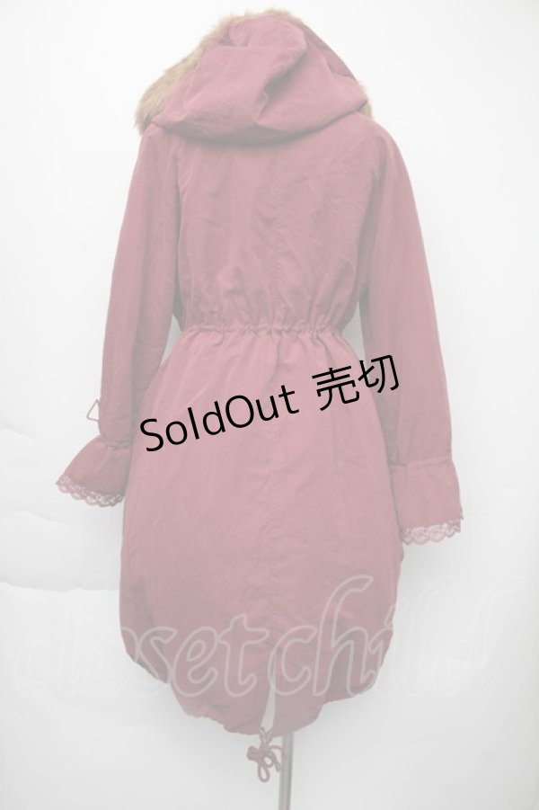 画像2: axes femme / フロント刺繍モッズコート  赤 S-25-11-30-034-AX-CO-HR-ZS (2)