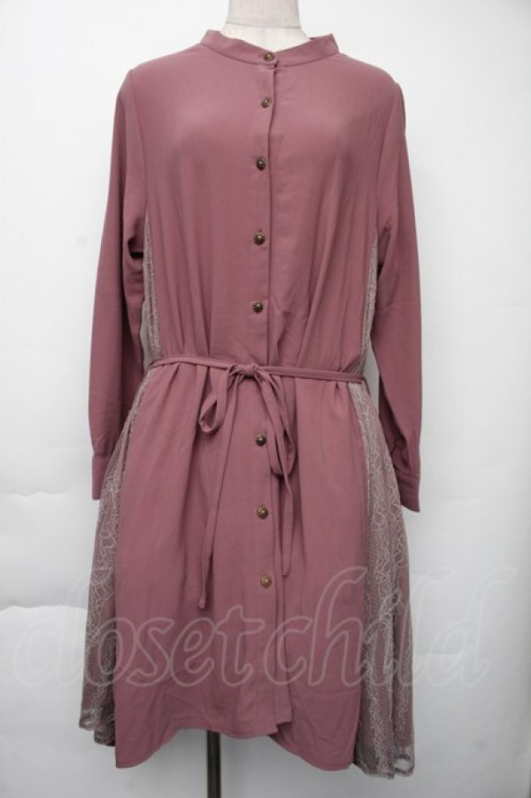 画像1: axes femme / サイドレース切替ワンピース  ピンク S-25-11-30-037-AX-BL-HR-ZS (1)