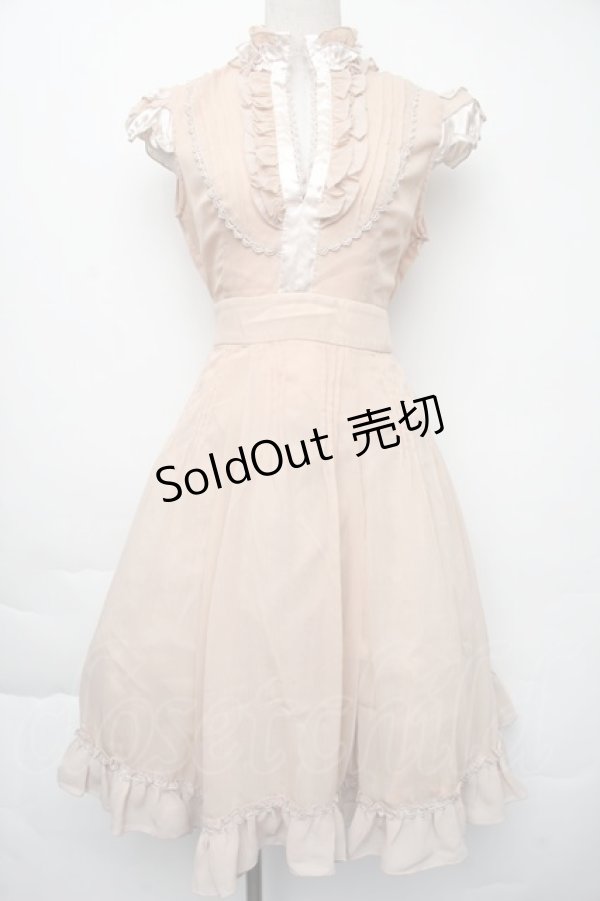 画像1: axes femme / シフォンノースリーブワンピース  ベージュ S-25-11-30-038-AX-OP-HR-ZS (1)