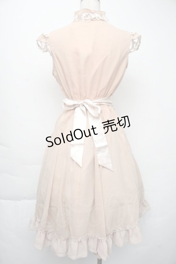 画像2: axes femme / シフォンノースリーブワンピース  ベージュ S-25-11-30-038-AX-OP-HR-ZS (2)