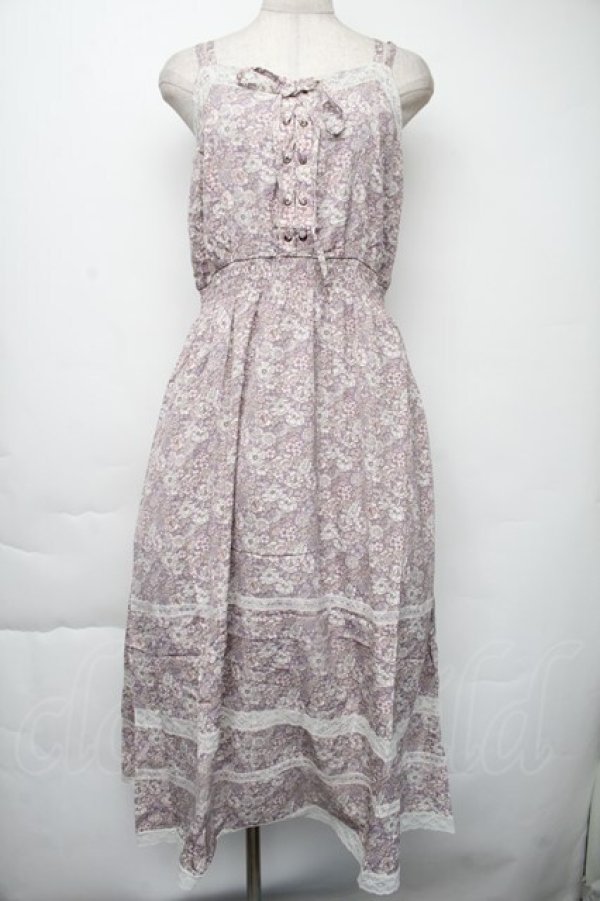 画像1: axes femme / 小花柄キャミワンピース  ラベンダー S-25-11-30-039-AX-OP-HR-ZS (1)