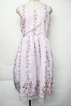 画像: axes femme / 花柄パネルワンピース  アワピンク S-25-11-30-040-AX-OP-HR-ZS