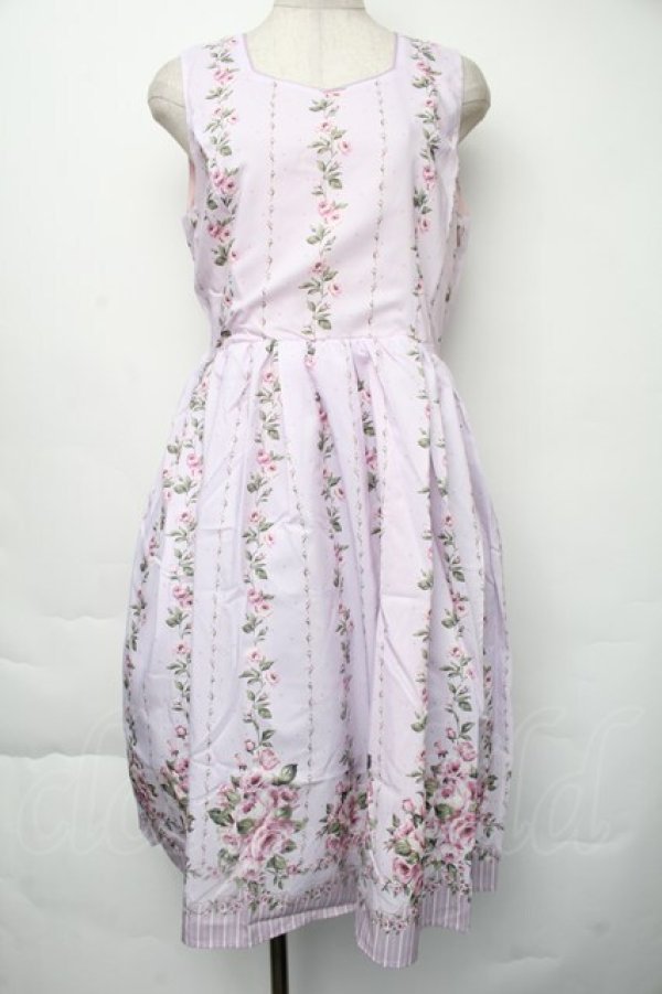 画像1: axes femme / 花柄パネルワンピース  アワピンク S-25-11-30-040-AX-OP-HR-ZS (1)