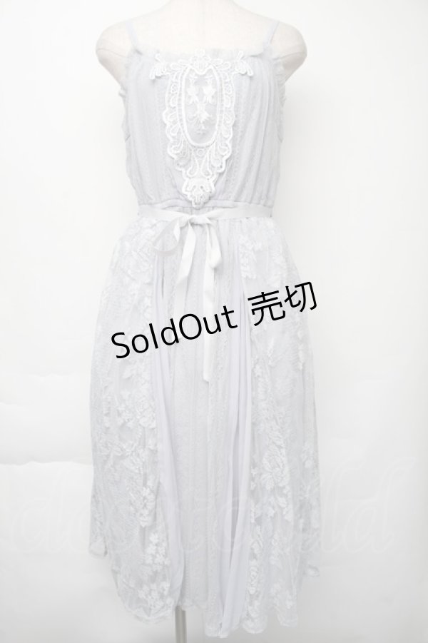 画像1: axes femme / モチーフレースキャミワンピース  サックス S-25-11-30-041-AX-OP-HR-ZS (1)