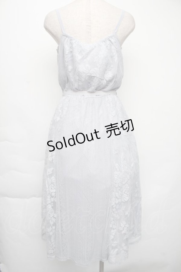 画像2: axes femme / モチーフレースキャミワンピース  サックス S-25-11-30-041-AX-OP-HR-ZS (2)