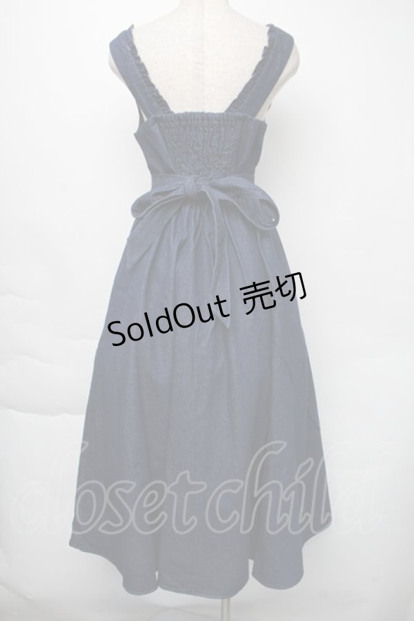 画像2: axes femme / バラ刺繍ジャンスカ  インディゴ S-25-11-30-042-AX-OP-HR-ZS (2)