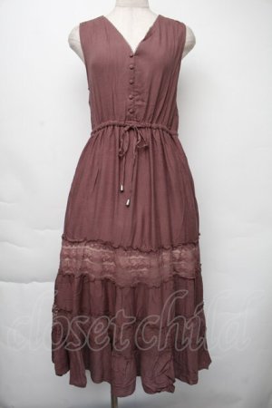 画像: axes femme / ティアードワンピ  チャ S-25-11-30-043-AX-OP-HR-ZS