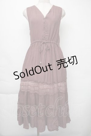 画像: axes femme / ティアードワンピ  チャ S-25-11-30-043-AX-OP-HR-ZS