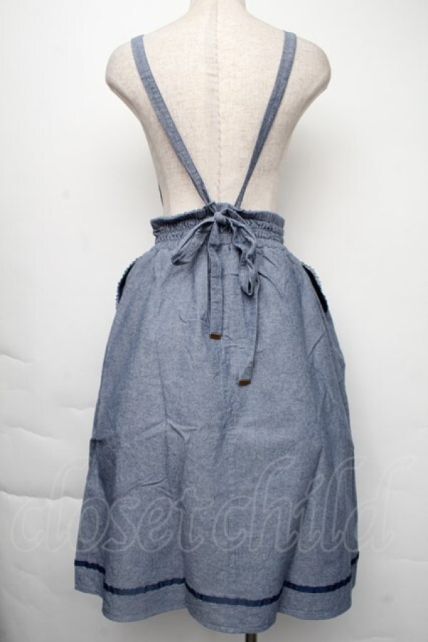 画像2: axes femme / miffy/刺繍サス付きスカート  紺 S-25-11-30-046-AX-SK-AS-ZS (2)