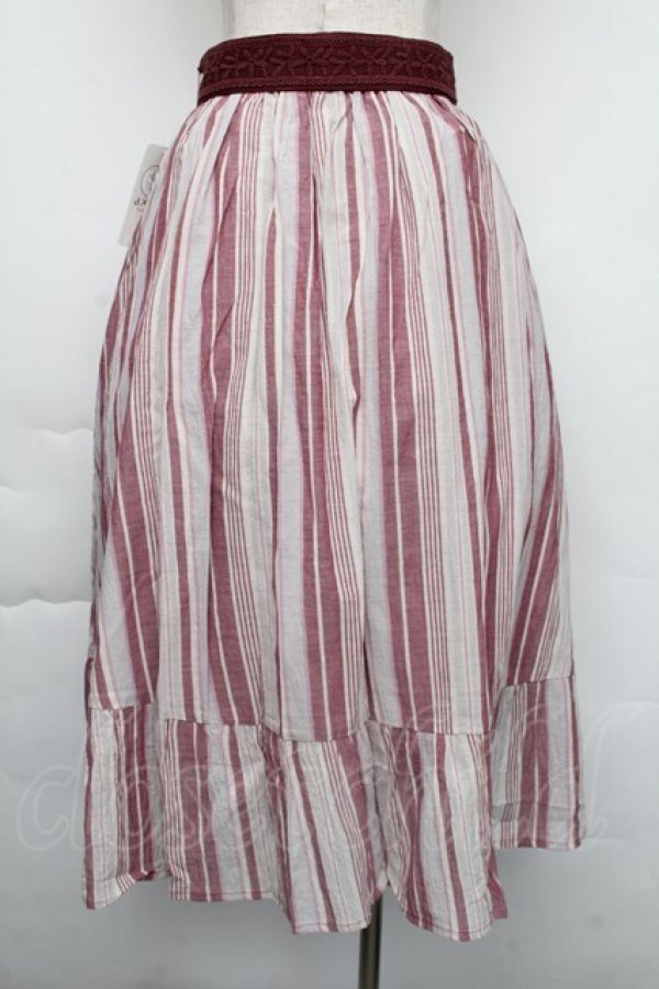 画像2: axes femme / 先染マルチストライプスカート  アカ S-25-11-30-048-AX-SK-AS-ZS (2)