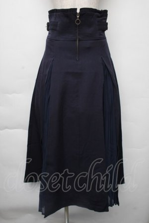 画像: axes femme / センタージップロングスカート  紺 S-25-11-30-054-AX-SK-AS-ZS