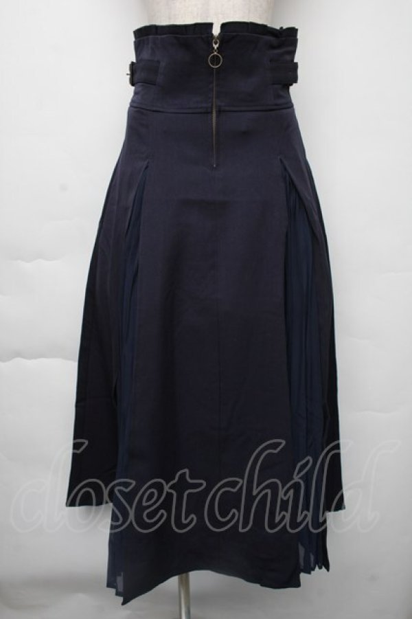 画像1: axes femme / センタージップロングスカート  紺 S-25-11-30-054-AX-SK-AS-ZS (1)