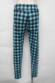 画像2: NieR Clothing / チェックレギンスパンツ  黒ｘブルー S-25-11-30-057-PU-PA-HR-ZS (2)