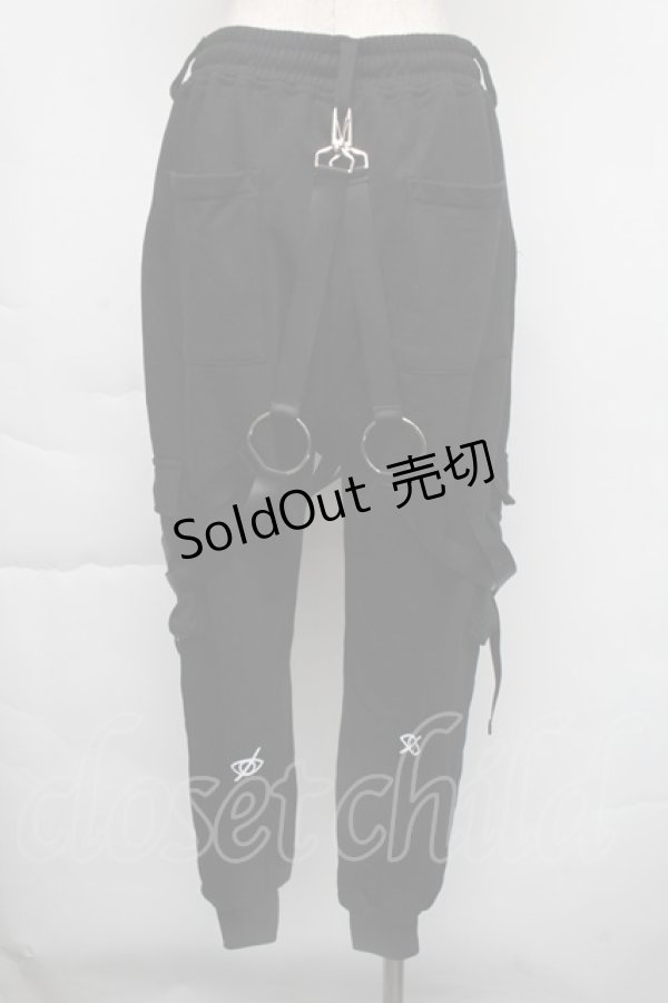 画像2: KRY CLOTHING / ハーネス付きスウェットパンツ  黒 S-25-11-30-058-EL-PA-HR-ZS (2)