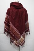 画像2: axes femme / サイドラインポンチョ  ワイン S-25-11-30-060-AX-TO-HR-ZS (2)