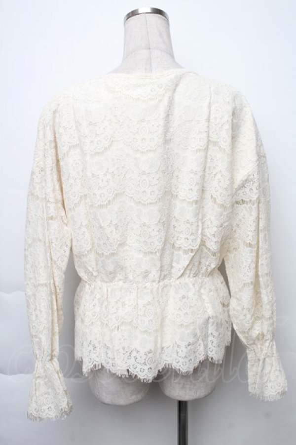 画像2: axes femme / 総レースキャンディ袖プルオーバー  キナリ S-25-11-30-006-AX-BL-HR-ZS (2)