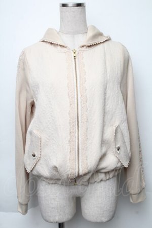 画像: axes femme / ジャカード織ブルゾン  ベージュ S-25-11-30-009-AX-TO-HR-ZS