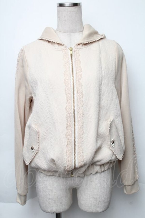 画像1: axes femme / ジャカード織ブルゾン  ベージュ S-25-11-30-009-AX-TO-HR-ZS (1)