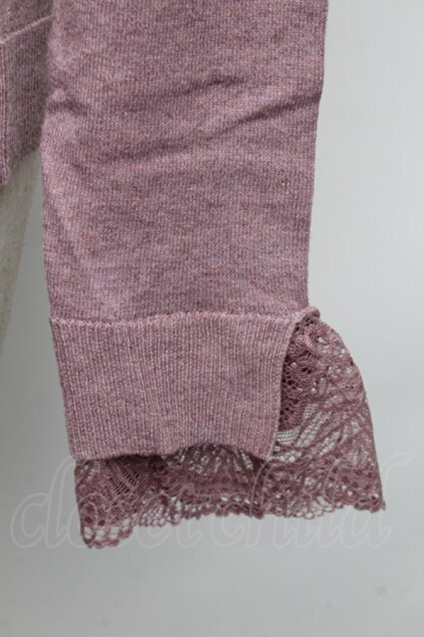 画像3: axes femme / 配色ボータイハイゲージニット  パープル S-25-11-30-014-AX-TO-HR-ZS (3)