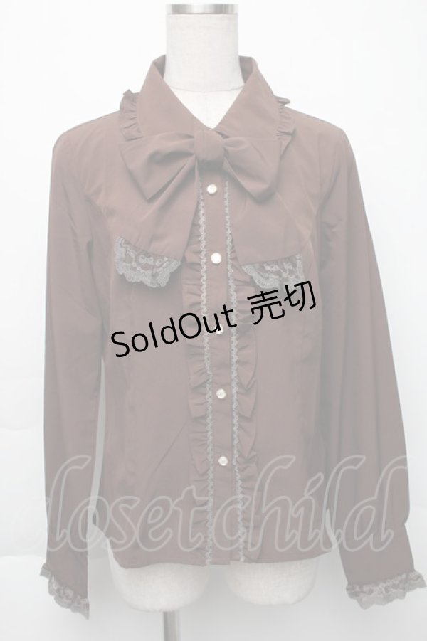 画像1: 中国ロリータ / ブラウス  ブラウン S-25-11-30-015-LO-TO-AS-ZS (1)