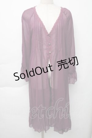 画像: axes femme / ラグランスリーブガウン  パープル S-25-11-30-016-AX-TO-HR-ZS