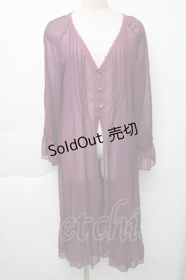 画像1: axes femme / ラグランスリーブガウン  パープル S-25-11-30-016-AX-TO-HR-ZS (1)