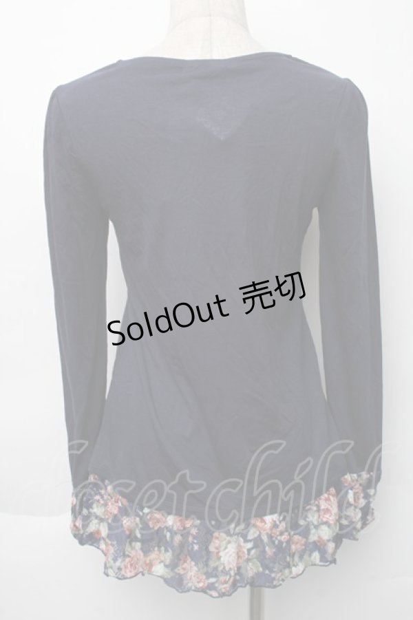 画像2: axes femme / レースデザイントップス  紺 S-25-11-30-017-AX-TO-AS-ZS (2)