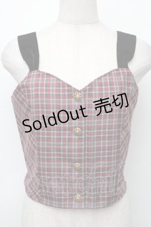 画像: axes femme / タータンチェックビスチェ  ワイン S-25-11-30-018-AX-TO-HR-ZS