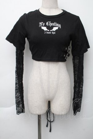 画像: Ank Rouge / レイヤードショートトップス  黒 S-25-11-30-019-CA-TO-HR-ZS