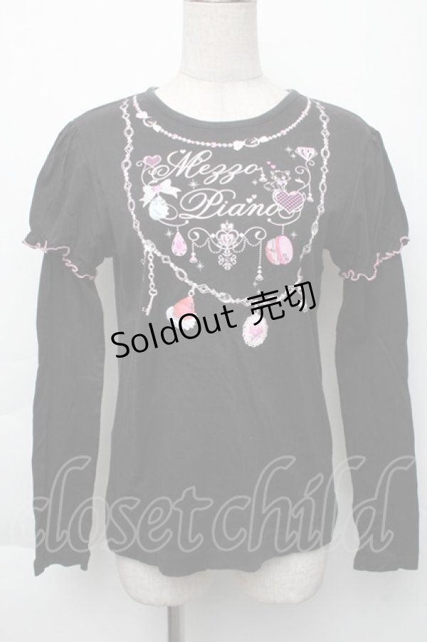 画像1: LOLITA / プリントカットソー  黒ｘピンク S-25-11-30-020-LO-BG-HR-ZS (1)